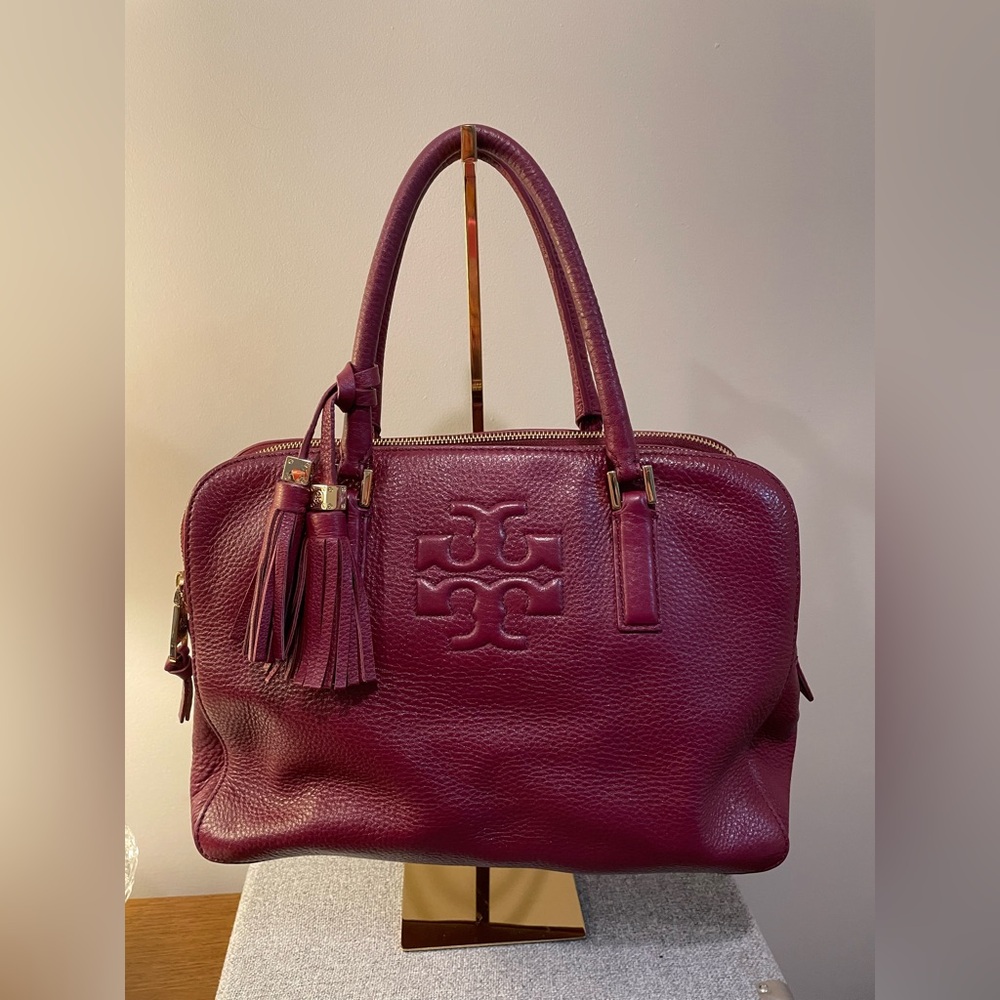 Tory Burch Thea Triple Zip Leather Satchel